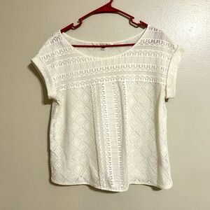 Max Studio White Lace Blouse